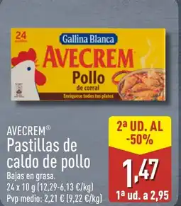 ALDI AVECREM Pastillas de caldo de pollo oferta