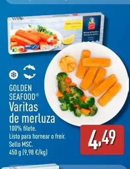 ALDI GOLDEN SEAFOOD Varitas de merluza oferta
