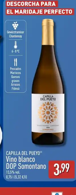 ALDI CAPILLA DEL PUEYO Vino blanco DOP Somontano oferta