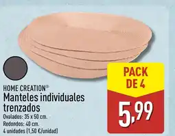ALDI HOME CREATION Manteles individuales trenzados oferta
