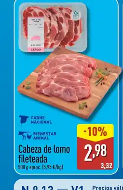 ALDI Cabeza de lomo fileteada oferta