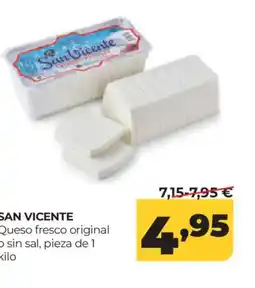 Alimerka SAN VICENTE Queso fresco original o sin sal oferta