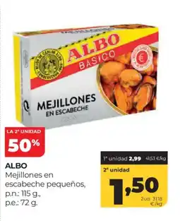 Alimerka ALBO Mejillones en escabeche pequeños oferta