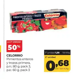 Alimerka CELORRIO Pimientos enteros y trozos primera oferta