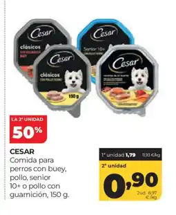 Alimerka CESAR Comida para perros con buey, pollo, senior 10+ o pollo con guarnición oferta