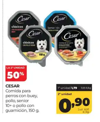 Alimerka CESAR Comida para perros con buey, pollo, senior 10+ o pollo con guarnición oferta