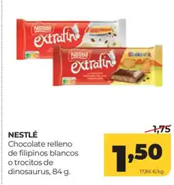 Alimerka NESTLÉ Chocolate relleno de filipinos blancos o trocitos de dinosaurus oferta