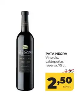 Alimerka PATA NEGRA Vino d.o. valdepeñas reserva oferta
