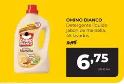 Alimerka OMINO BIANCO Detergente líquido jabón de marsella, 45 lavados oferta