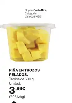 Hipercor Piña en trozos pelados oferta