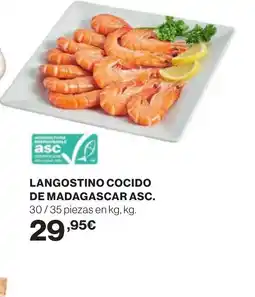 Hipercor Langostino cocido de madagascar asc oferta