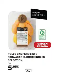 Hipercor Pollo campero listo para asar el corte inglés selection oferta