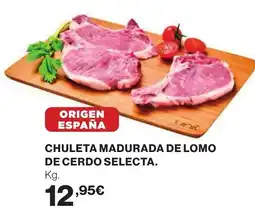 Hipercor Chuleta madurada de lomo de cerdo selecta oferta