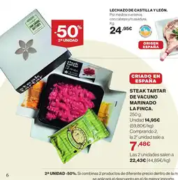 Hipercor LA FINCA Steak tartar de vacuno marinado oferta