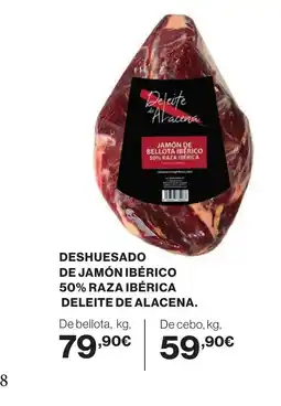Hipercor Deshuesado de jamón ibérico 50% raza ibérica deleite de alacena oferta