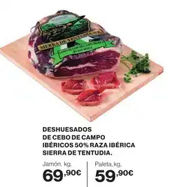 Hipercor Deshuesados de cebo de campo ibéricos 50% raza ibérica sierra de tentudia oferta