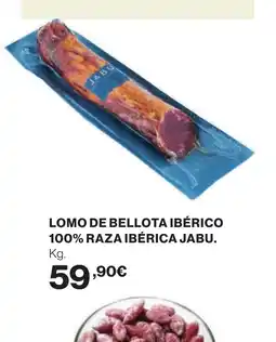 Hipercor Lomo de bellota ibérico 100% raza ibérica jabu. oferta