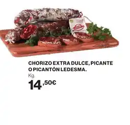 Hipercor Chorizo extra dulce, picante o picantón ledesma oferta