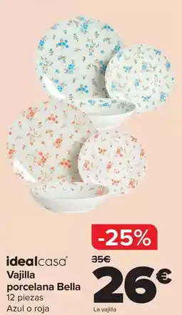 Carrefour Idealcasa - vajilla porcelana bella oferta