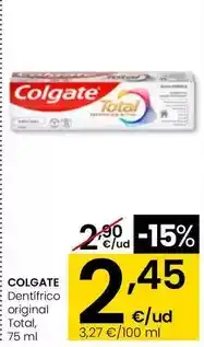 Eroski Colgate - dentífrico original total oferta