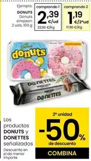Eroski Donuts - donuts simpson 2 uds oferta