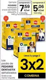 Eroski Pedigree - multipack snack dentastix pequeno oferta