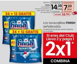 Eroski Finish - lavavajillas maquina quantum pack 34+12 caps oferta