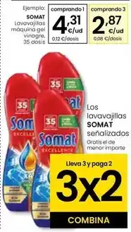 Eroski Somat - lavavajillas maquina gel vinagre oferta