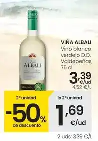 Eroski Viña albali - vino blanco verdejo d.o. valdepenas oferta