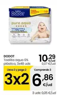 Eroski Dodot - toallita aqua 0% plástico oferta