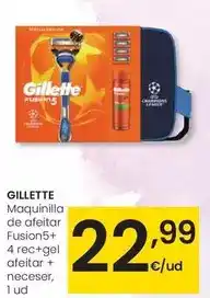 Eroski Gillette - maquinilla de afeitar fusion5+ 4 rec+gel afeitar + neceser oferta