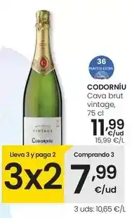 Eroski Codorniu - cava brut vintage oferta