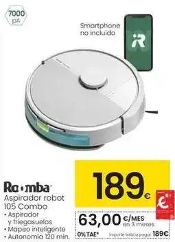 Eroski Roomba - aspirador robot 105 combo oferta