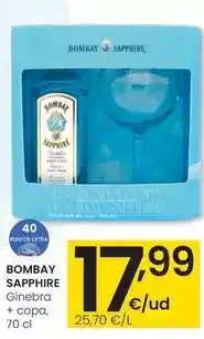 Eroski Bombay sapphire - ginebra + copa oferta