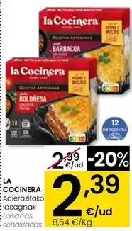 Eroski La cocinera - lasañas senalizadas oferta