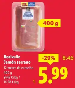 Lidl REALVALLE Jamón serrano oferta