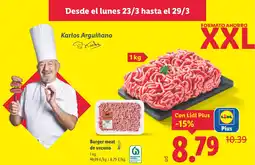 Lidl Burger meat de vacuno oferta