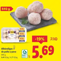Lidl Albóndigas de pollo y pavo oferta
