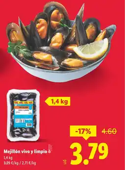 Lidl Mejillón vivo y limpio oferta