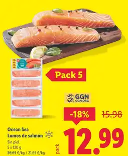 Lidl Ocean Sea Lomos de salmón oferta