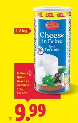 Lidl MILBONA Queso fresco en salmuera oferta