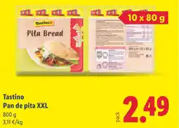 Lidl TASTINO Pan de pita XXL oferta