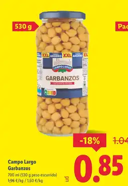 Lidl CAMPO LARGO Garbanzos oferta