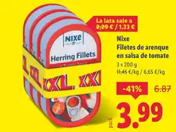 Lidl NIXE Filetes de arenque en salsa de tomate oferta