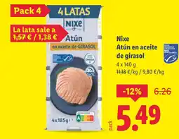 Lidl NIXE Atún en aceite de girasol oferta