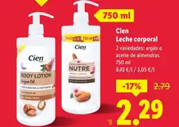 Lidl CIEN Leche corporal oferta