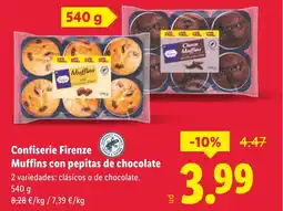 Lidl Confiserie Firenze Muffins con pepitas de chocolate oferta