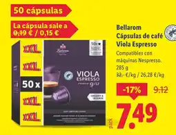 Lidl BELLAROM Cápsulas de café Viola Espresso oferta