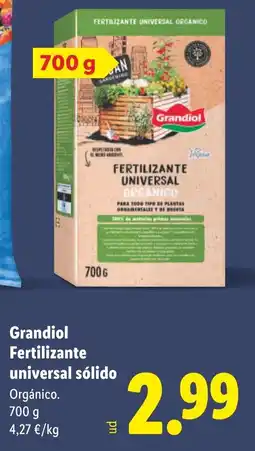 Lidl GRANDIOL Fertilizante universal sólido oferta