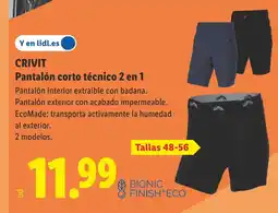 Lidl CRIVIT Pantalón corto técnico 2 en 1 oferta